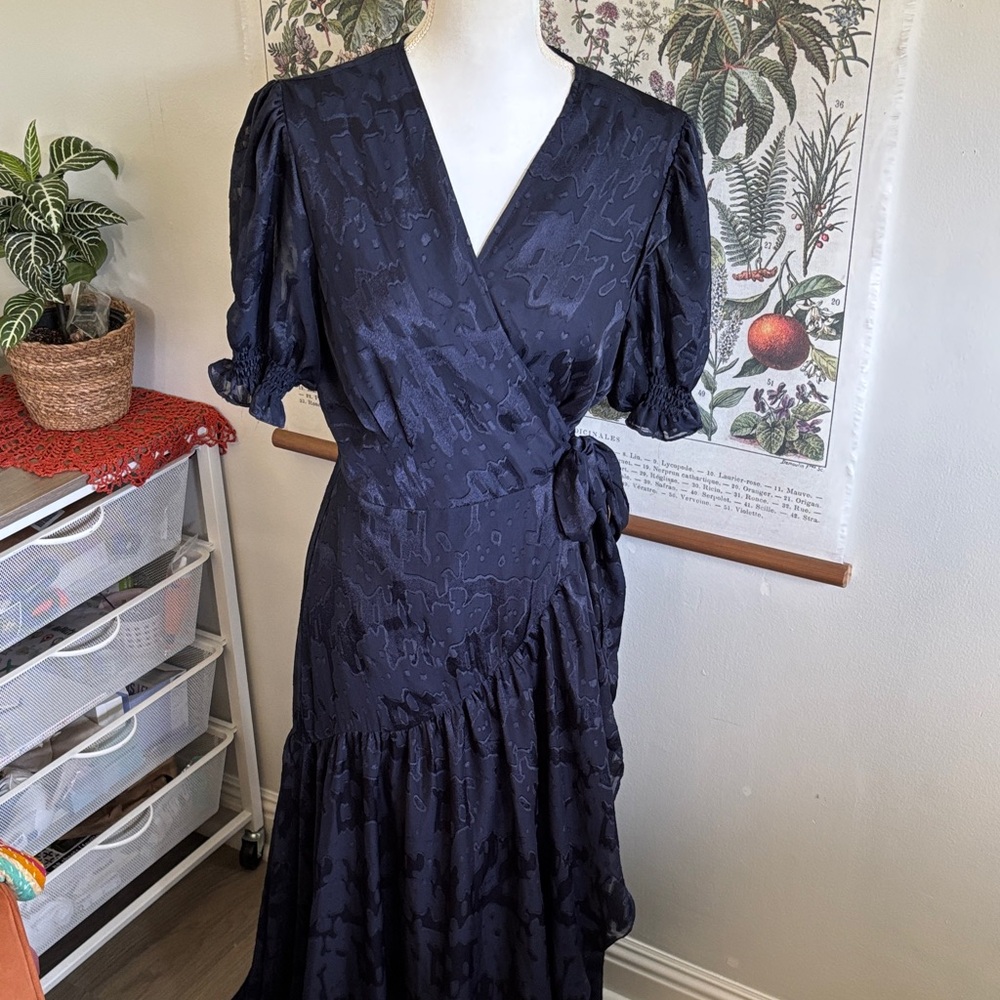 Hutch Navy Blue Wrap Maxi Dress